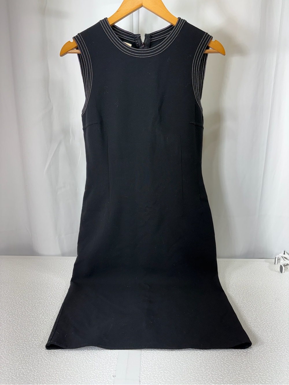 Michael Kors Black Sleeveless Shift Dress with Contrast Stitching 4320